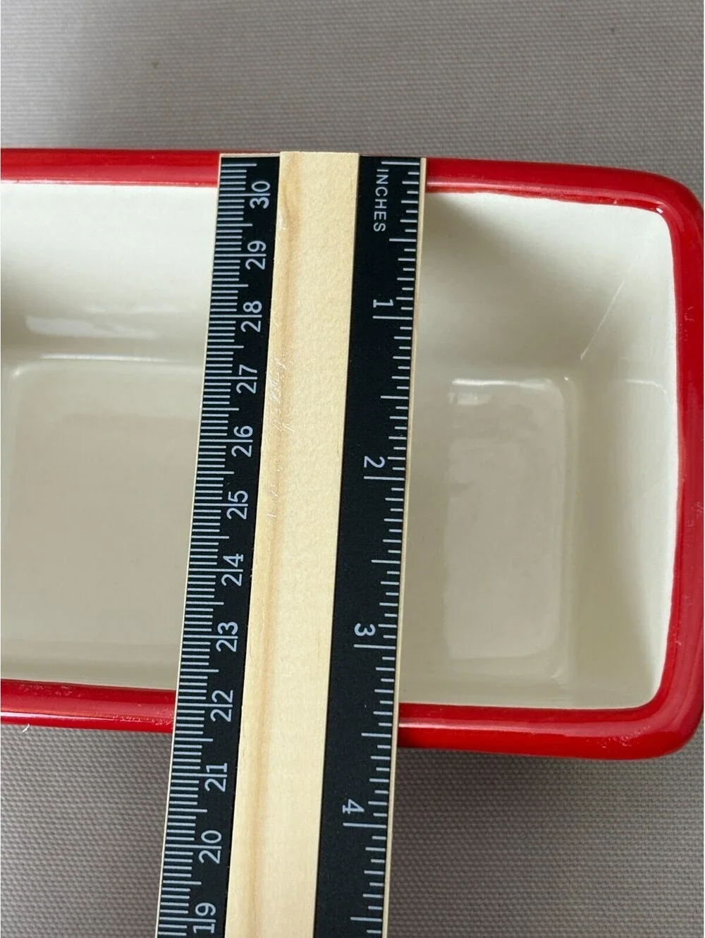 Nantucket Ceramic Mini Loaf Pan Red Green Striped 6 Inch Holiday Baking Dish